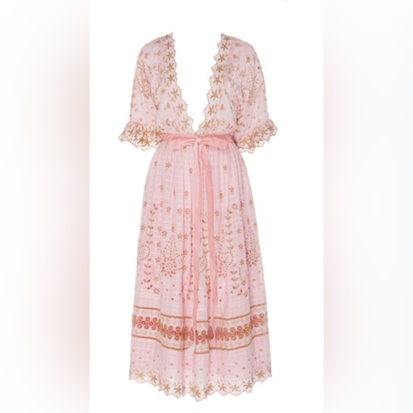 Gorgeous LoveShackFancy August Dress in Dusty Rose. Good embroidery throughout - Picture 4 of 7